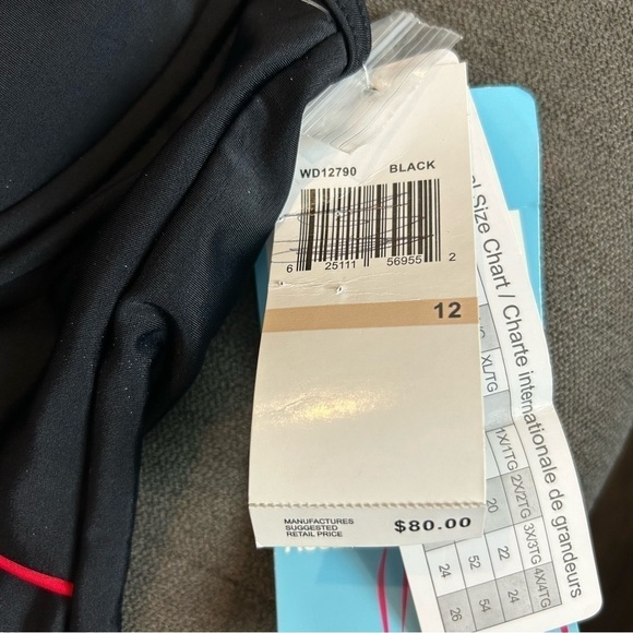 Christina Tankini Swimwear Bust Enhancer Black & Red Two Piece Swimsuit Sz. 12 - Picture 10 of 16